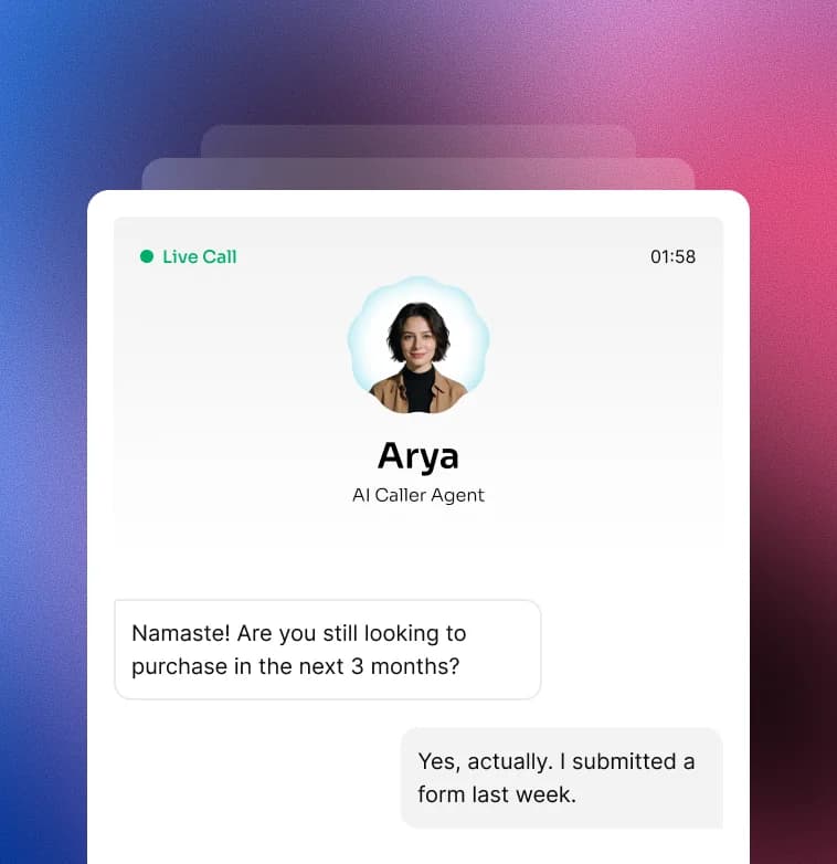 AI caller agent making calls and engaging with leads